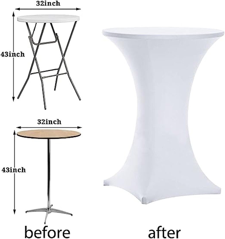 Fitted White Cocktail Tablecloth